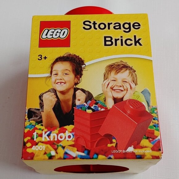 LEGO STORAGE BRICK 4001 1 KNOB RED NEW STILL SEALED 12.5 x 12.5x 18 cm - Picture 1 of 6